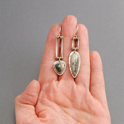 Antique" asymmetric earrings